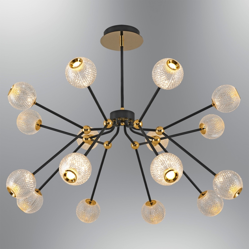 LED Svetilko na šipki GELA 16xLED/5W/230V 3000K črna/zlata