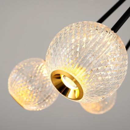 LED Svetilko na šipki GELA 16xLED/5W/230V 3000K črna/zlata