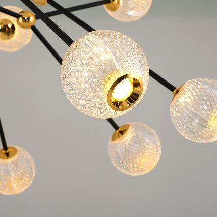 LED Svetilko na šipki GELA 16xLED/5W/230V 3000K črna/zlata