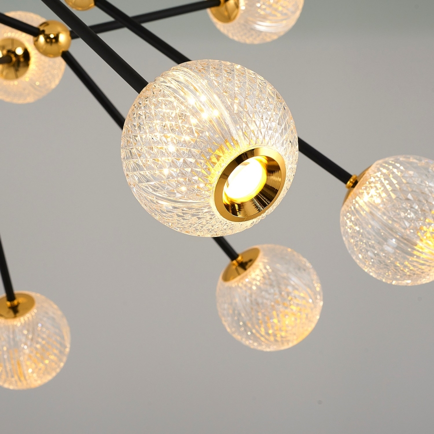 LED Svetilko na šipki GELA 16xLED/5W/230V 3000K črna/zlata