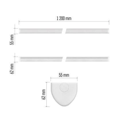 LED svetilo za pod omaro LED/40W/230V 4000K 120 cm