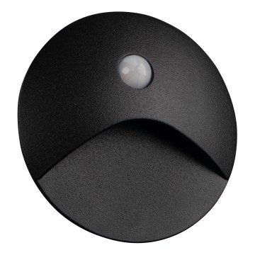 LED svetilo za stopnice s senzorjem gibanja in mraka EXIN LED/2,5W/230V 3000K IP65 črno okroglo