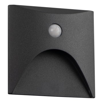 LED svetilo za stopnice s senzorjem gibanja in somraka EXIN LED/2,5W/230V 4000K IP65 antracitno kvadratno