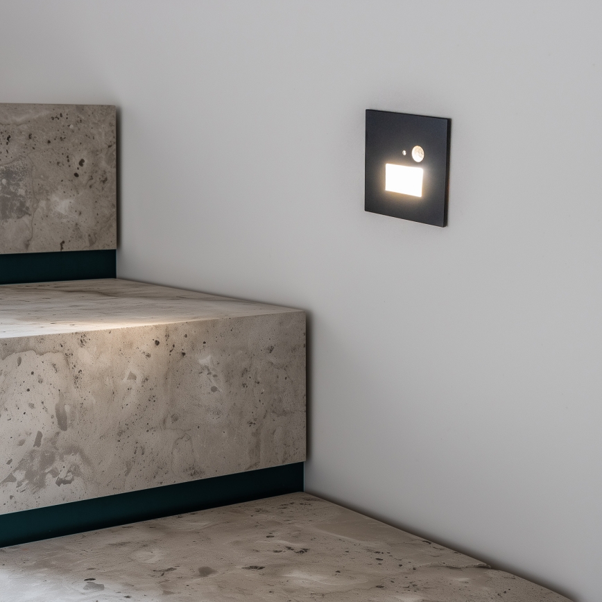 LED stopniščno svetilo z zaznavalom gibanja in senzorjem mraka LED/1,5W/230V 3000/4000/6000K antracit