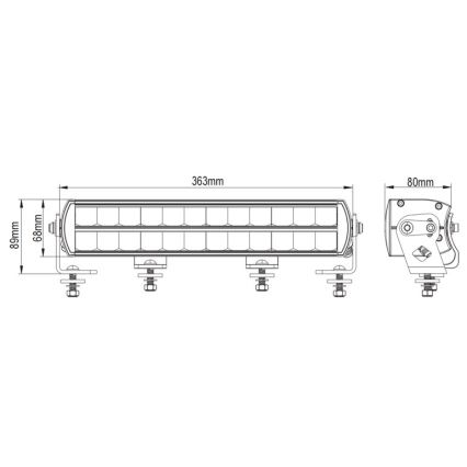 LED Svetlobna rampa BLACK OFF ROAD LED/120W/9-36V IP69 6000K