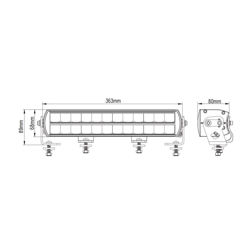 LED Svetlobna rampa BLACK OFF ROAD LED/120W/9-36V IP69 6000K