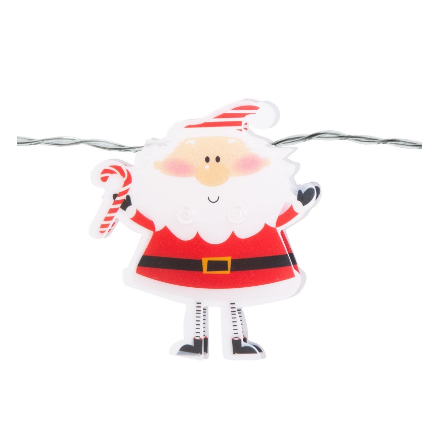 LED svetlobni niz 10xLED/2xAA 1,35 m topla bela Santa