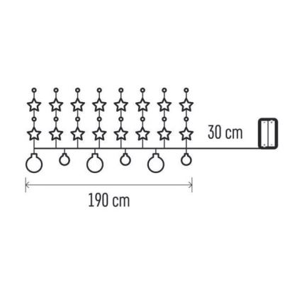 LED  svetlobni niz 20xLED/2xAA 2,2 m topla bela