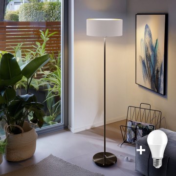 LED talna svetilka TUNJA 1xE27/20W/230V, premer 38 cm, črna/bela