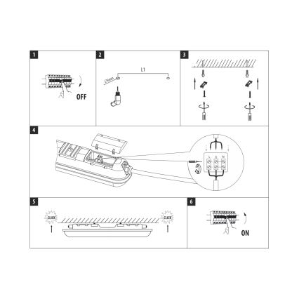 LED tehnično fluorescenčno svetilo LED/18W/230V 4200K 60 cm IP65