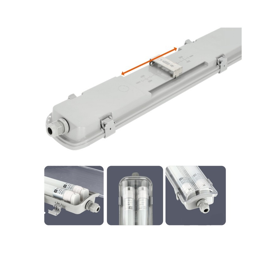 LED tehnično fluorescenčno svetilo T8 2xG13/18W/230V 5000K IP65 127 cm