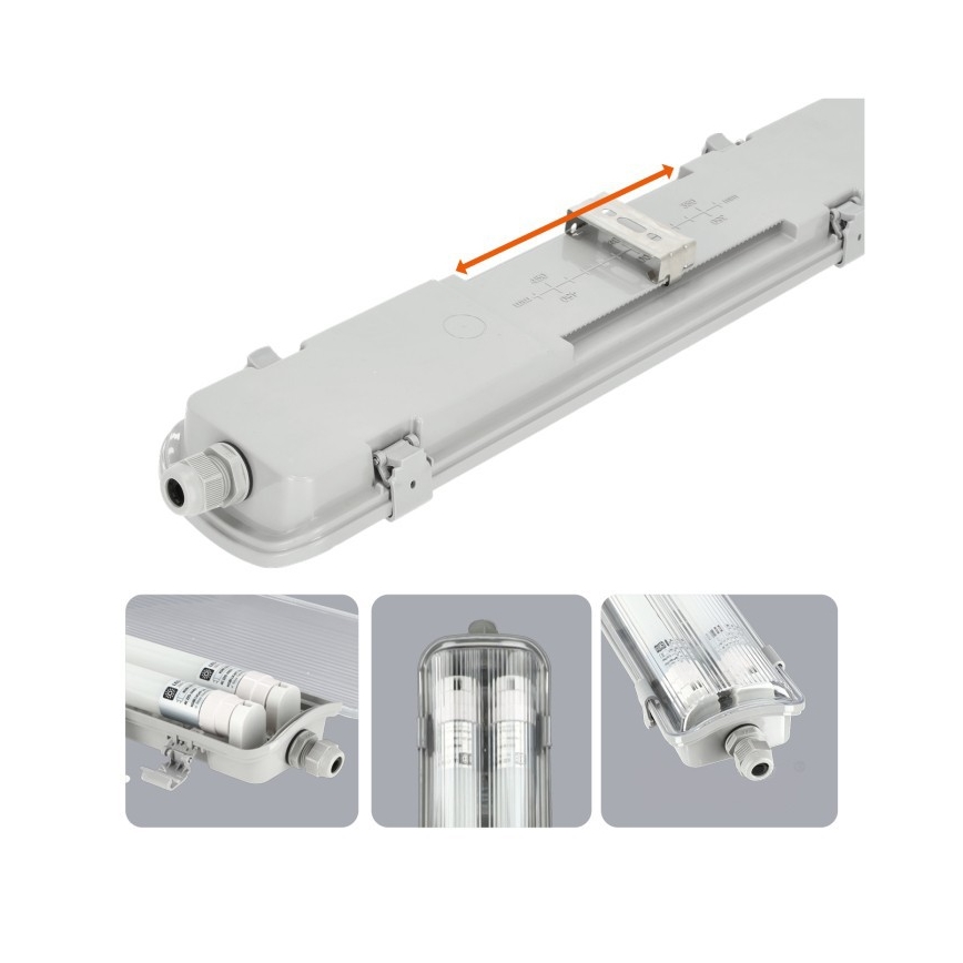 LED tehnično fluorescenčno svetilo T8 2xG13/18W/230V 6500K IP65 127 cm