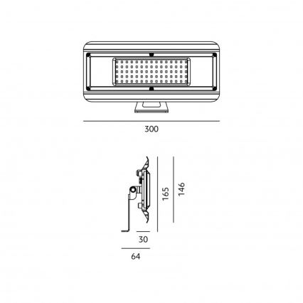 LED tehnično svetilo 4 v 1 MULTILUXO LED/100W/230V 4000K IP65 30 cm