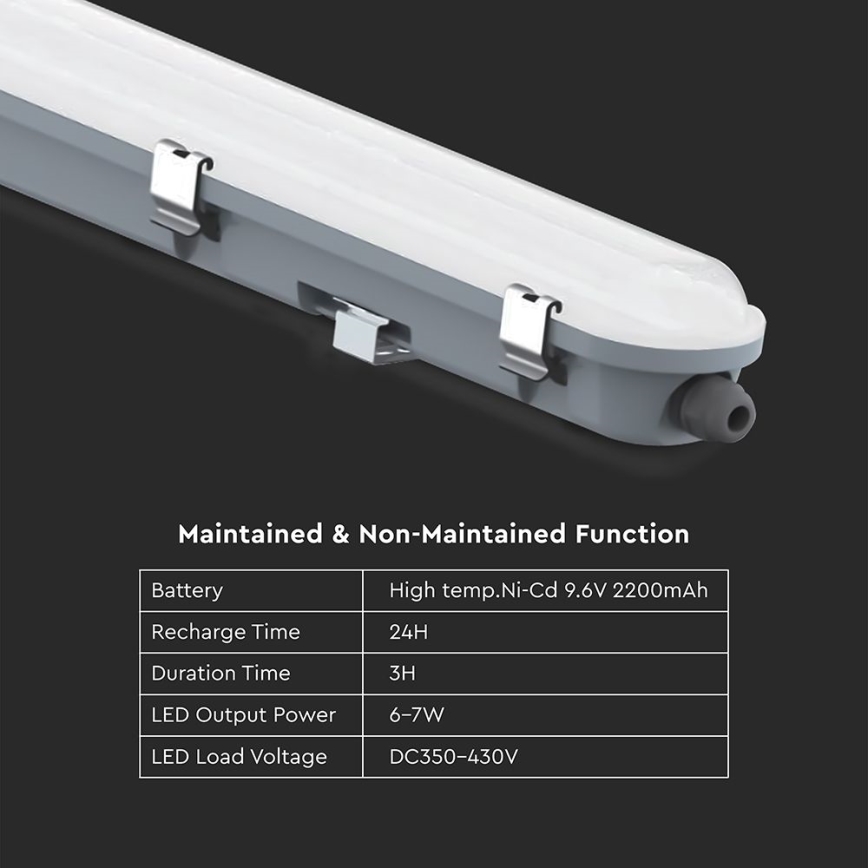 LED tehnično linearno svetilo z nujnim modulom LED/36W/230V 6500K IP65 2200 mAh 120 cm