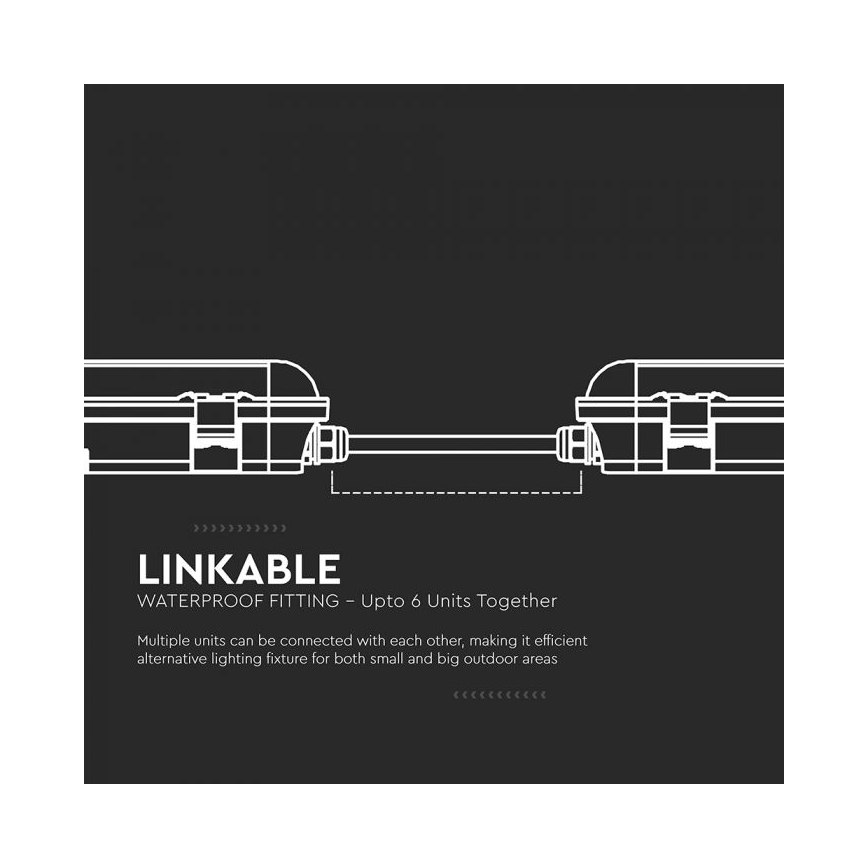 LED tehnično fluorescenčno svetilo z modulom za nujno razsvetljavo LED/48W/230V 6500K IP65 2200 mAh 150 cm