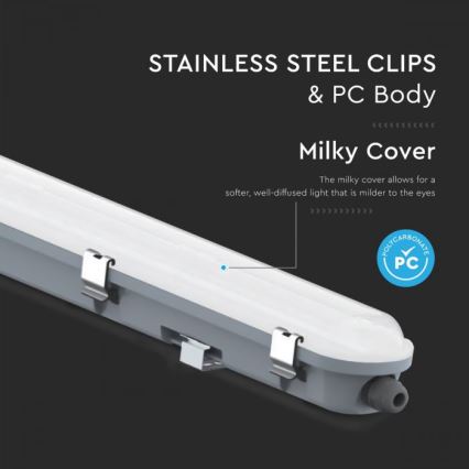 LED tehnično fluorescenčno svetilo z modulom za nujno razsvetljavo LED/48W/230V 6500K IP65 2200 mAh 150 cm