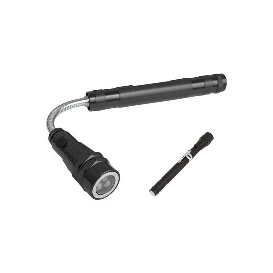 LED Teleskopska baterijska svetilka z magnetom 3xLED/4×LR44