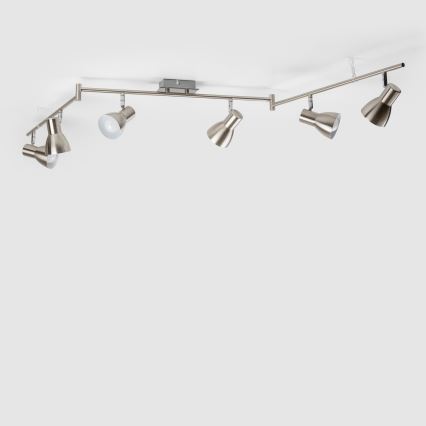 LED točkovna svetilka 6xE14/5W/230V matni krom