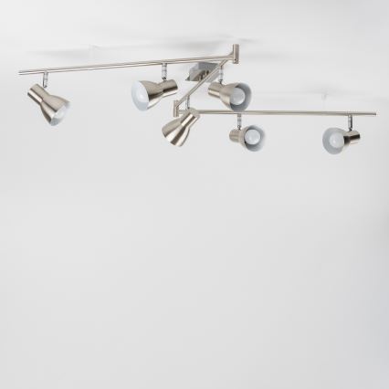 LED točkovna svetilka 6xE14/5W/230V matni krom