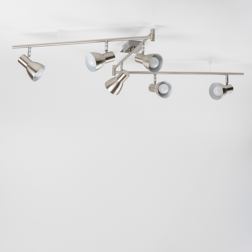 LED točkovna svetilka 6xE14/5W/230V matni krom