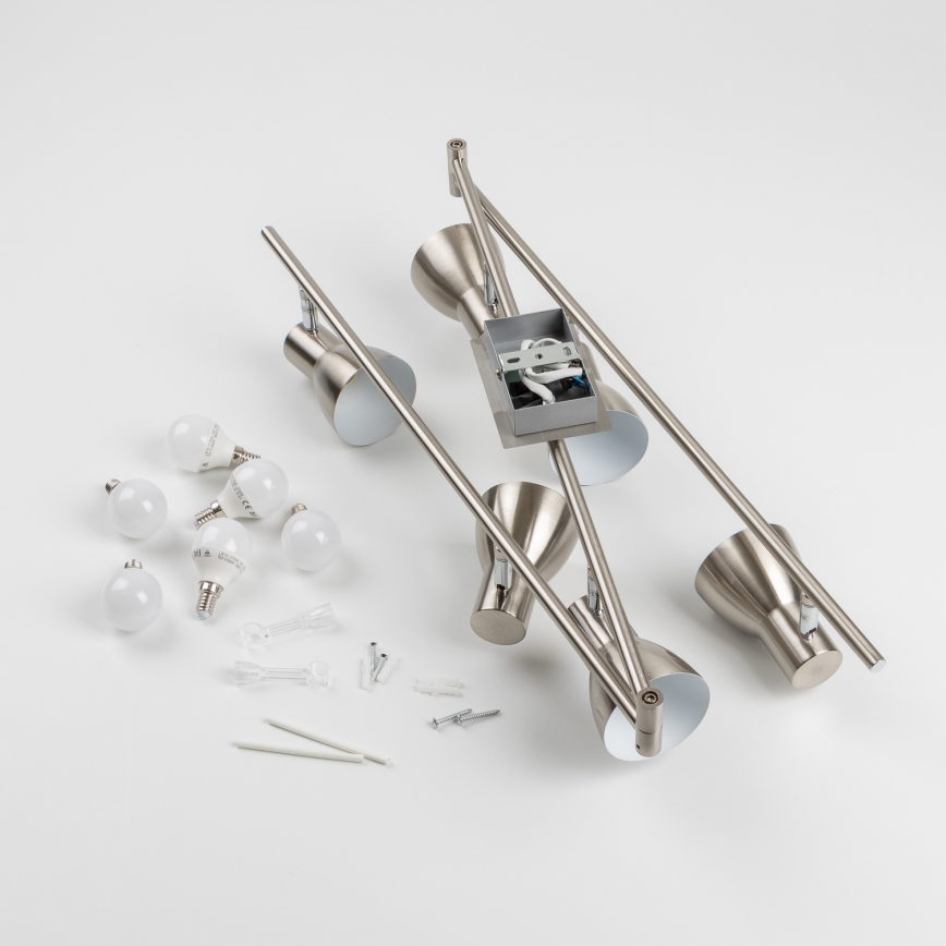 LED točkovna svetilka 6xE14/5W/230V matni krom