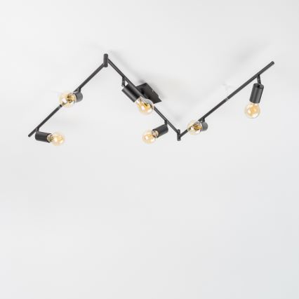 LED točkovna svetilka 6xE27/6,5W/230V črna