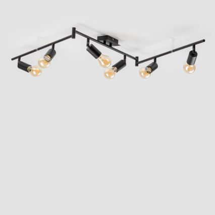 LED točkovna svetilka 6xE27/6,5W/230V črna