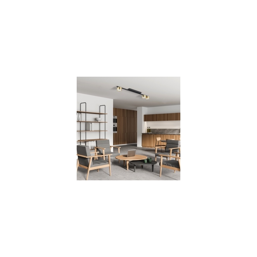 LED točkovna svetilka LOGAN 3xGU10/10W/230V črna/zlata