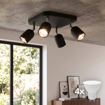 LED točkovna svetilka TOP 4xGU10/10W/230V črna