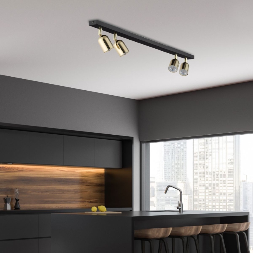 LED točkovna svetilka TOP 4xGU10/10W/230V črna/zlata