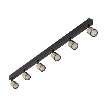 LED točkovna svetilka TOP 6xGU10/10W/230V črna/zlata