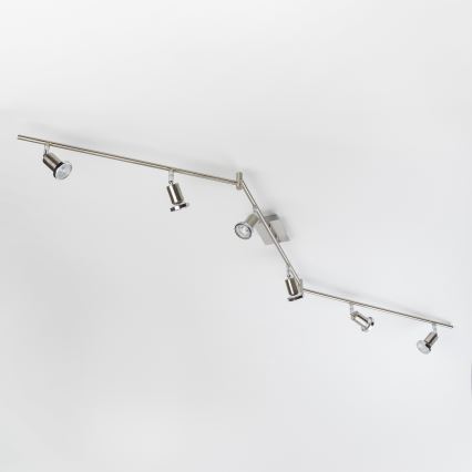LED točkovno svetilo 6xGU10/5W/230V matni krom