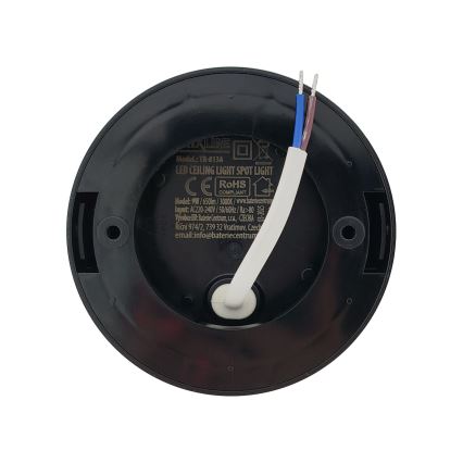 LED točkovno svetilo LED/9W/230V premer 9 cm črno