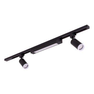 LED točkovno svetilo v tračnem sistemu TRACER 2xGU10/10W/230V + LED/20W 1 m črno