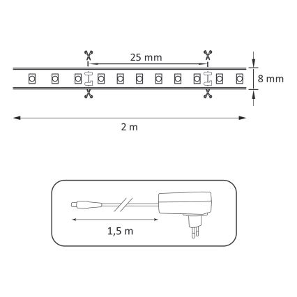 LED Trak 2m LED/18W/12V IP65 4000K