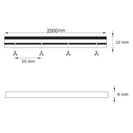 LED Trak NEON 2 m LED/17W/12V IP65 modra