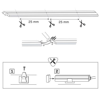 LED Trak NEON 2 m LED/17W/12V IP65 oranžna