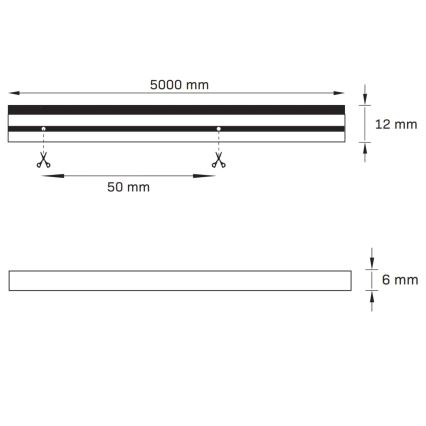 LED Trak NEON 5m LED/40W/24V moder IP65
