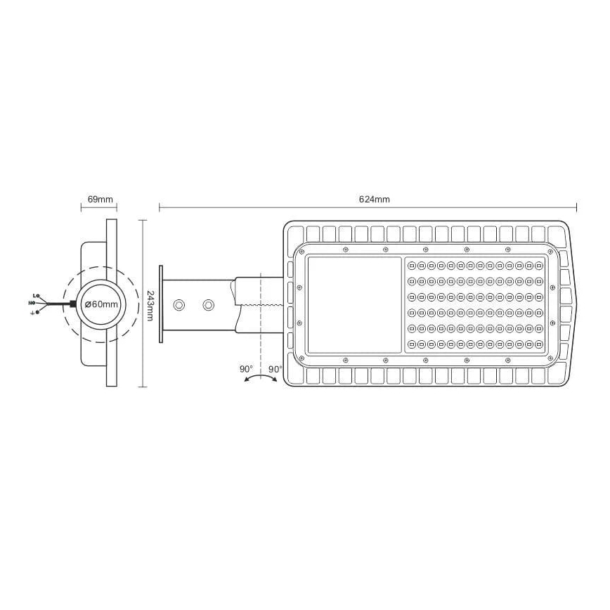 LED Ulična svetilka LED/100W/230V 5000K IP65