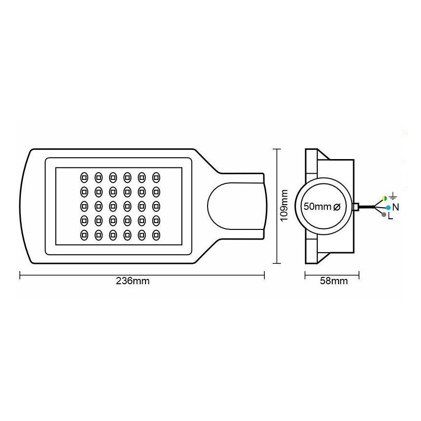 LED Ulična svetilka LED/30W/170-400V IP67