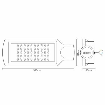 LED Ulična svetilka LED/50W/170-400V 4000K IP65