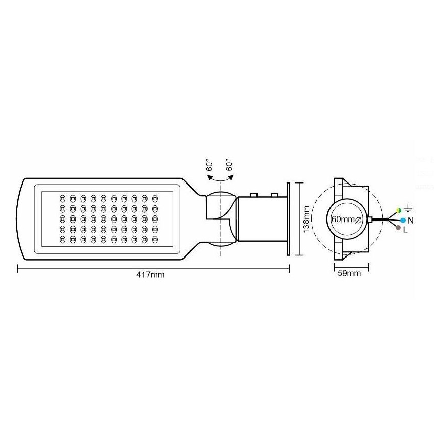 LED Ulična svetilka LED/50W/170-400V IP65