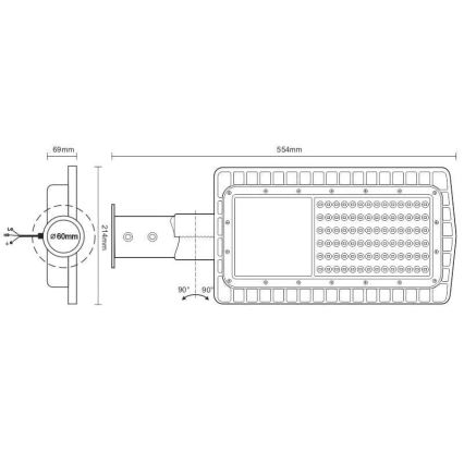 LED Ulična svetilka LED/60W/230V 5000K IP65