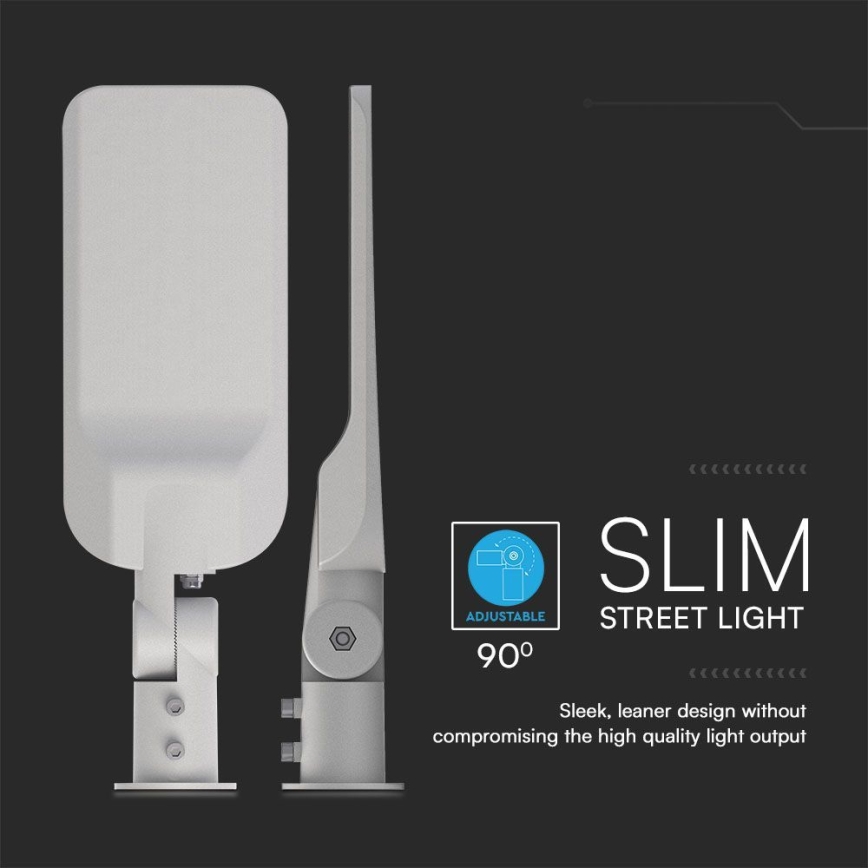 LED Ulična svetilka s senzorjem mraka SAMSUNG CHIP LED/100W/230V 4000K IP65 siva