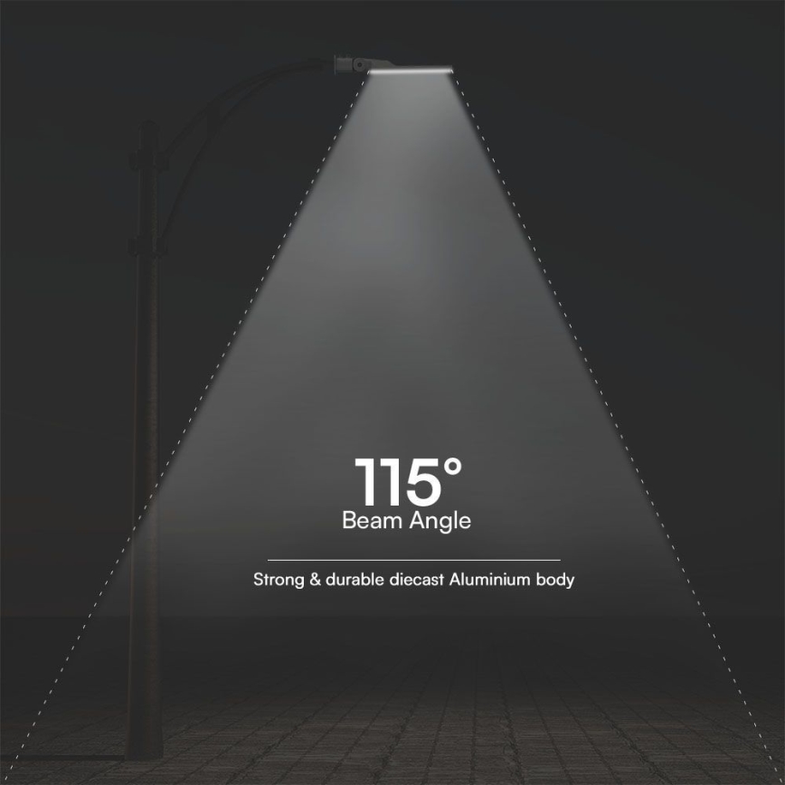 LED Ulična svetilka s senzorjem mraka SAMSUNG CHIP LED/100W/230V 4000K IP65 siva