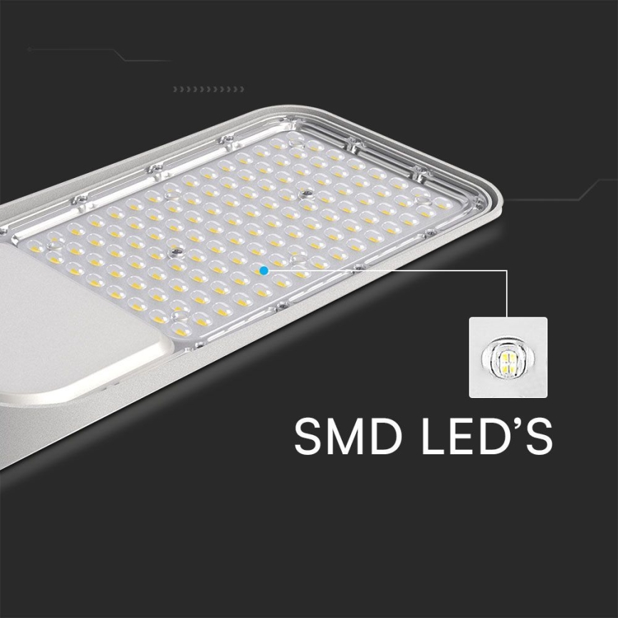 LED Ulična svetilka s senzorjem mraka SAMSUNG CHIP LED/100W/230V 4000K IP65 siva