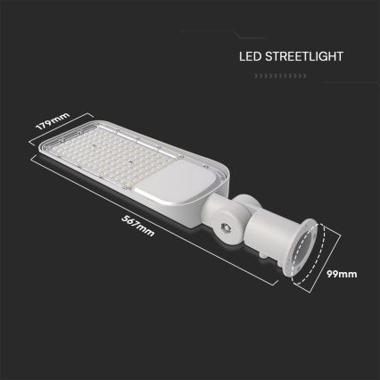 LED Ulična svetilka s senzorjem mraka SAMSUNG CHIP LED/100W/230V 4000K IP65 siva