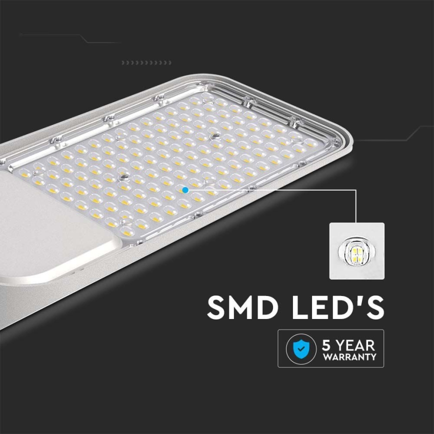 LED Ulična svetilka s senzorjem mraka SAMSUNG CHIP LED/100W/230V 6500K IP65 siva