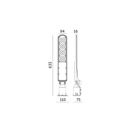 LED Ulična svetilka s senzorjem za mrak CYOTO LED/100W/230V IP65 4000K