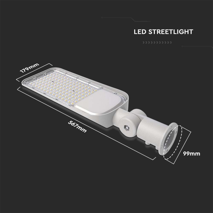 LED Ulična svetilka SAMSUNG CHIP LED/100W/230V 6500K IP65 siva